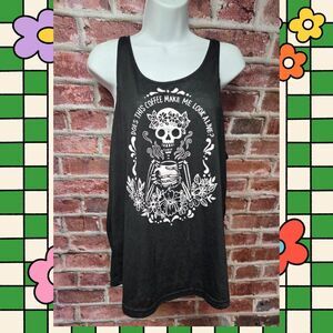 Black Tank Top M | Semi Sheer Layer Basic Coquette Minimalist Streetwear